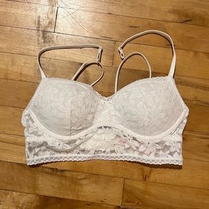 Victoria’s Secret PINK white lace push-up bralette